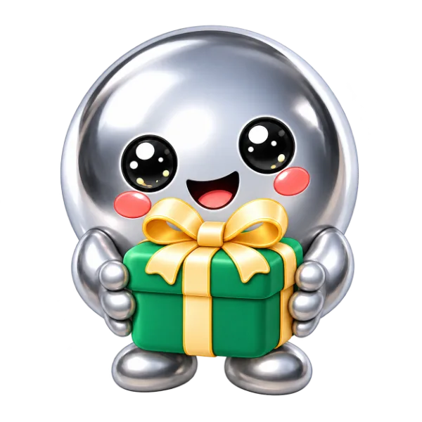 Dippie holding a gift
